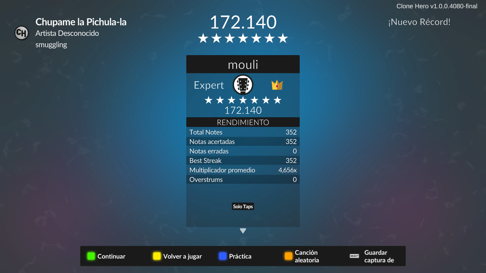 Puntaje de Chupame la pichula-la