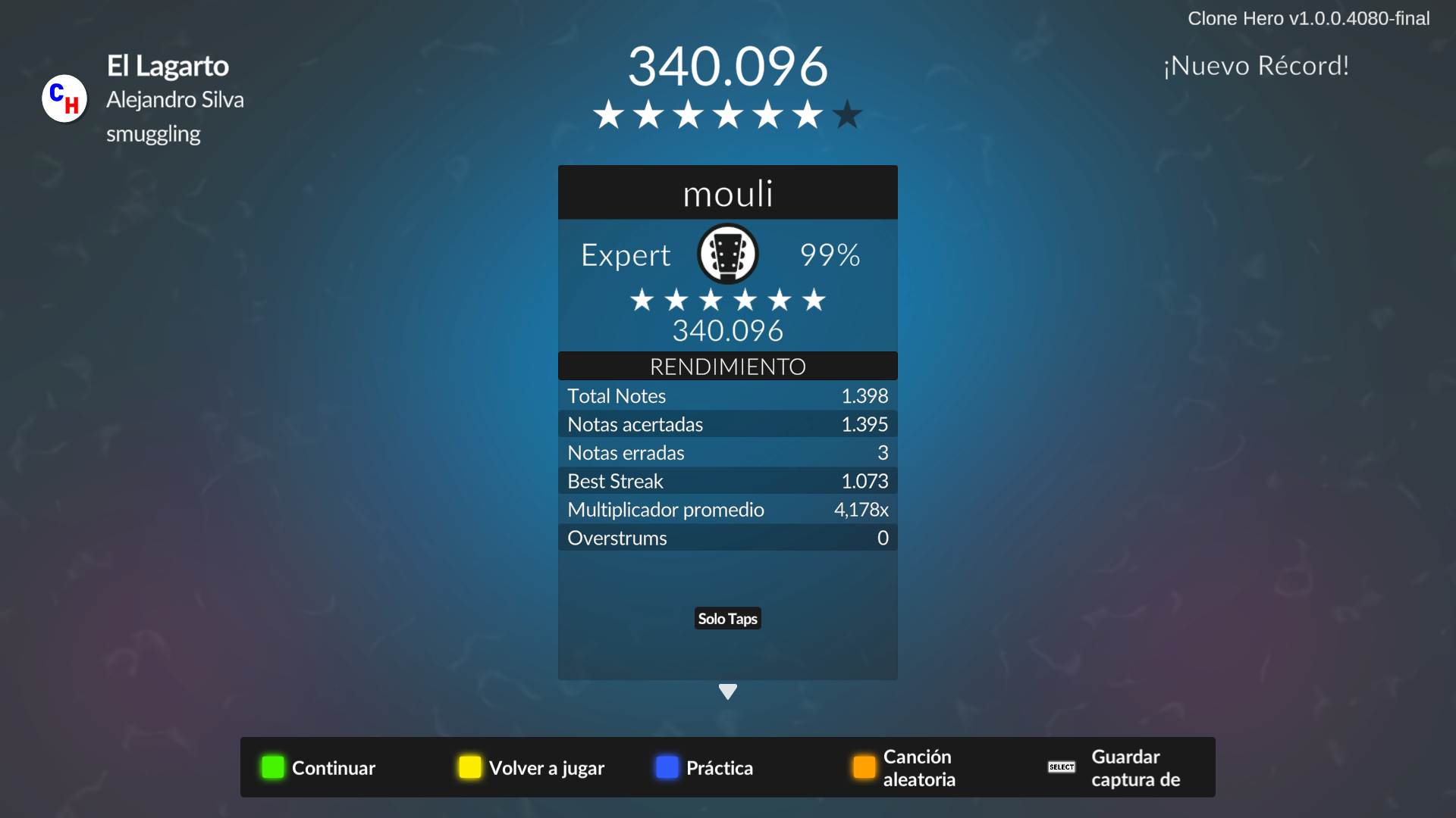 Puntaje de El Lagarto