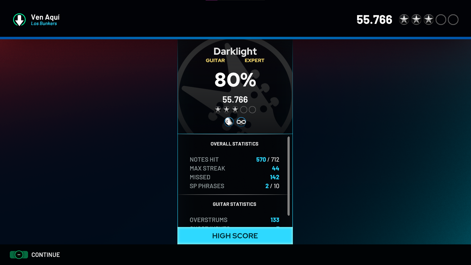 Puntaje de Ven Aquí